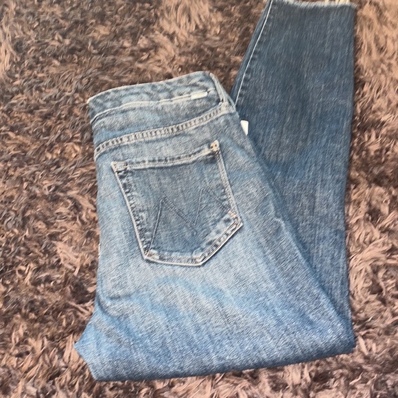 NWT Mother Denim High Waisted Double Looker Ankle Fray, Fruit Carts Size 32 $248 - Picture 6 of 7